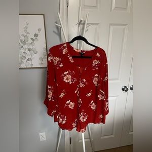 2X Torrid 3/4 Sleeve Floral Blouse